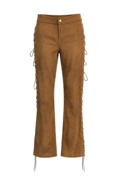 LaQuan Smith Pant With Side Lace Chocolate Up Detail | Thumbnail 1 LaQuan Smith Pant With Side Lace Chocolate Up Detail | Thumbnail 1