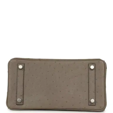 HERMÈS Hermes Birkin 25 Mousse Ostrich Boreal Palladium Hardware | Thumbnail 6 HERMÈS Hermes Birkin 25 Mousse Ostrich Boreal Palladium Hardware | Thumbnail 6
