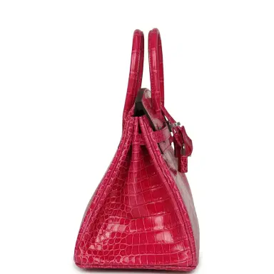 HERMÈS Hermes Birkin 25 Rose Mexico Shiny Porosus Crocodile Palladium Hardware | Thumbnail 3 HERMÈS Hermes Birkin 25 Rose Mexico Shiny Porosus Crocodile Palladium Hardware | Thumbnail 3