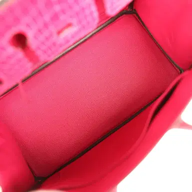 HERMÈS Hermes Birkin 25 Rose Mexico Shiny Porosus Crocodile Palladium Hardware | Thumbnail 8 HERMÈS Hermes Birkin 25 Rose Mexico Shiny Porosus Crocodile Palladium Hardware | Thumbnail 8