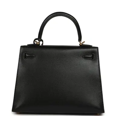 HERMÈS Hermes Kelly Sellier 25 Black Chevre Chamkila Gold Hardware | Thumbnail 4 HERMÈS Hermes Kelly Sellier 25 Black Chevre Chamkila Gold Hardware | Thumbnail 4
