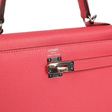 HERMÈS Hermes Kelly Sellier 25 Rose Lipstick Chevre Mysore Palladium Hardware | Thumbnail 7 HERMÈS Hermes Kelly Sellier 25 Rose Lipstick Chevre Mysore Palladium Hardware | Thumbnail 7