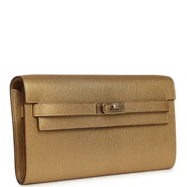 HERMÈS Hermes Kelly Wallet To Go Dore Chevre Chamkilight Permabrass Hardware | Thumbnail 2 HERMÈS Hermes Kelly Wallet To Go Dore Chevre Chamkilight Permabrass Hardware | Thumbnail 2