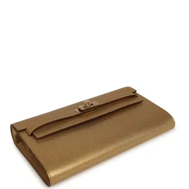 HERMÈS Hermes Kelly Wallet To Go Dore Chevre Chamkilight Permabrass Hardware | Thumbnail 3 HERMÈS Hermes Kelly Wallet To Go Dore Chevre Chamkilight Permabrass Hardware | Thumbnail 3