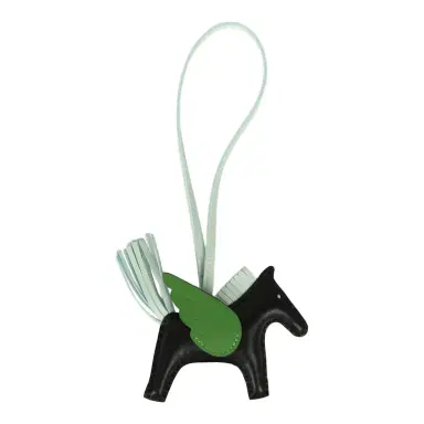 HERMÈS Hermes Pegase Rodeo Bag Charm PM Black, Vert Peppermint and Vert Yucca Milo Lambskin | Thumbnail 2 HERMÈS Hermes Pegase Rodeo Bag Charm PM Black, Vert Peppermint and Vert Yucca Milo Lambskin | Thumbnail 2