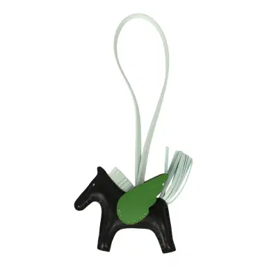 HERMÈS Hermes Pegase Rodeo Bag Charm PM Black, Vert Peppermint and Vert Yucca Milo Lambskin | Thumbnail 1 HERMÈS Hermes Pegase Rodeo Bag Charm PM Black, Vert Peppermint and Vert Yucca Milo Lambskin | Thumbnail 1