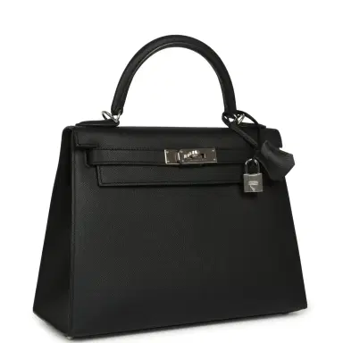 HERMÈS Pre-owned Hermes Kelly Sellier 28 Black Epsom Palladium Hardware | Thumbnail 2 HERMÈS Pre-owned Hermes Kelly Sellier 28 Black Epsom Palladium Hardware | Thumbnail 2