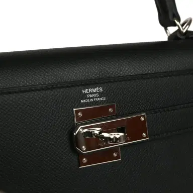 HERMÈS Pre-owned Hermes Kelly Sellier 28 Black Epsom Palladium Hardware | Thumbnail 7 HERMÈS Pre-owned Hermes Kelly Sellier 28 Black Epsom Palladium Hardware | Thumbnail 7