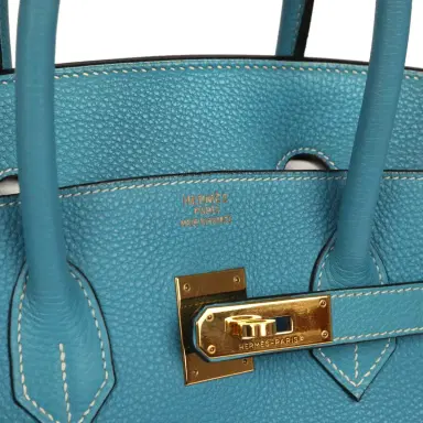 HERMÈS Vintage Hermes Birkin 35 Blue Jean Togo Gold Hardware | Thumbnail 7 HERMÈS Vintage Hermes Birkin 35 Blue Jean Togo Gold Hardware | Thumbnail 7