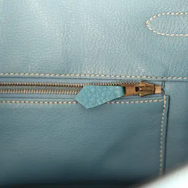 HERMÈS Vintage Hermes Birkin 35 Blue Jean Togo Gold Hardware | Thumbnail 9 HERMÈS Vintage Hermes Birkin 35 Blue Jean Togo Gold Hardware | Thumbnail 9