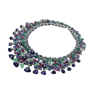 GOSHWARA Goshwara G-One 18K White Gold Diamond & Precious Stones Choker Necklace by The Solist | Thumbnail 1 GOSHWARA Goshwara G-One 18K White Gold Diamond & Precious Stones Choker Necklace by The Solist | Thumbnail 1