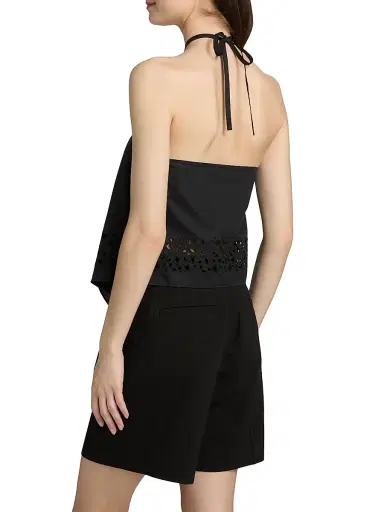 A.L.C. Women's Aleia Eyelet-Trimmed Cotton Halterneck Top - Black - Size XL | Thumbnail 5 A.L.C. Women's Aleia Eyelet-Trimmed Cotton Halterneck Top - Black - Size XL | Thumbnail 5