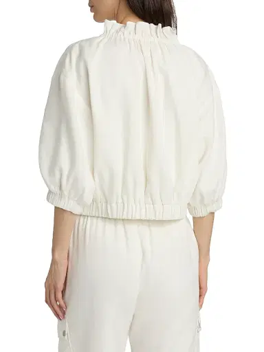 Cinq à Sept Women's Kaylie Linen-Cotton Zip-Front Crop Jacket | Thumbnail 5 Cinq à Sept Women's Kaylie Linen-Cotton Zip-Front Crop Jacket | Thumbnail 5
