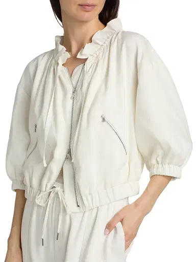 Cinq à Sept Women's Kaylie Linen-Cotton Zip-Front Crop Jacket | Thumbnail 6 Cinq à Sept Women's Kaylie Linen-Cotton Zip-Front Crop Jacket | Thumbnail 6