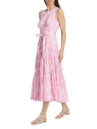 Cinq à Sept Women's Holt Heirloom Petals Midi-Dress - Rosewater Pink Multi | Thumbnail 2 Cinq à Sept Women's Holt Heirloom Petals Midi-Dress - Rosewater Pink Multi | Thumbnail 2