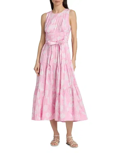 Cinq à Sept Women's Holt Heirloom Petals Midi-Dress - Rosewater Pink Multi | Thumbnail 3 Cinq à Sept Women's Holt Heirloom Petals Midi-Dress - Rosewater Pink Multi | Thumbnail 3