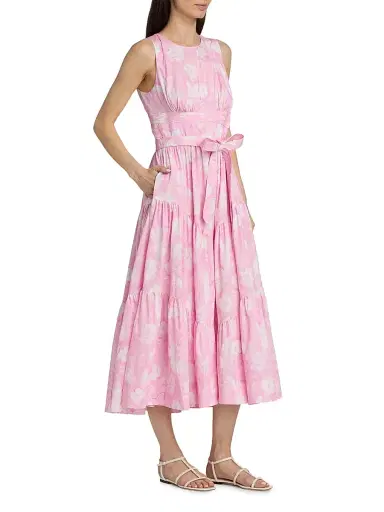 Cinq à Sept Women's Holt Heirloom Petals Midi-Dress - Rosewater Pink Multi | Thumbnail 4 Cinq à Sept Women's Holt Heirloom Petals Midi-Dress - Rosewater Pink Multi | Thumbnail 4