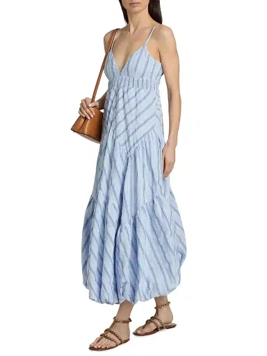 Cinq à Sept Women's Evory Striped Cotton-Blend Midi-Dress - Blue Multi | Thumbnail 3 Cinq à Sept Women's Evory Striped Cotton-Blend Midi-Dress - Blue Multi | Thumbnail 3