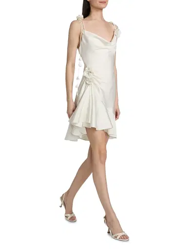 Cinq à Sept Women's Ganessa Floral Appliqué Satin Minidress - | Thumbnail 2 Cinq à Sept Women's Ganessa Floral Appliqué Satin Minidress - | Thumbnail 2