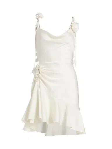 Cinq à Sept Women's Ganessa Floral Appliqué Satin Minidress - | Thumbnail 1 Cinq à Sept Women's Ganessa Floral Appliqué Satin Minidress - | Thumbnail 1