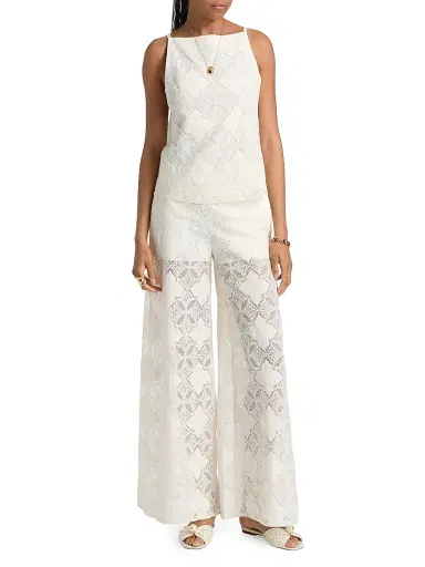Misa Los Angeles Women's Prisha Jacquard Boxy Sleeveless Top - Floral Medallion - Size Large | Thumbnail 2 Misa Los Angeles Women's Prisha Jacquard Boxy Sleeveless Top - Floral Medallion - Size Large | Thumbnail 2