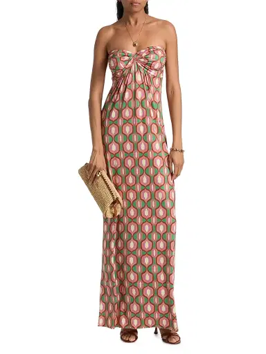 MISA Los Angeles Women's Karine Geometric Strapless Maxi Dress - Geo Sixty Three | Thumbnail 3 MISA Los Angeles Women's Karine Geometric Strapless Maxi Dress - Geo Sixty Three | Thumbnail 3