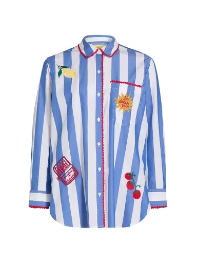 Rails Women's Elsa Striped Stretch-Cotton Shirt - Dolce Vita Embroidery | Thumbnail 1 Rails Women's Elsa Striped Stretch-Cotton Shirt - Dolce Vita Embroidery | Thumbnail 1