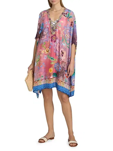 Johnny Was Women's The Short Lilliana Print Caftan Dress - Lilliana - Size Small | Thumbnail 3 Johnny Was Women's The Short Lilliana Print Caftan Dress - Lilliana - Size Small | Thumbnail 3