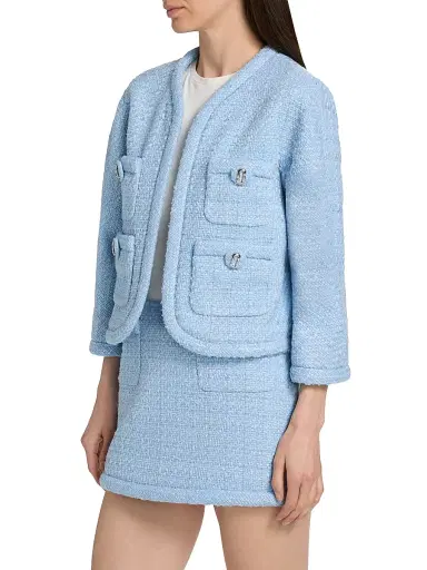 Marc Jacobs Women's Pop J Marc Tweed Lady Jacket - Blue Mist - Size XS | Thumbnail 4 Marc Jacobs Women's Pop J Marc Tweed Lady Jacket - Blue Mist - Size XS | Thumbnail 4