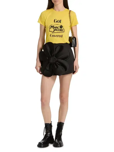 Marc Jacobs Women's Daisy Satin Circle Miniskirt - Black | Thumbnail 2 Marc Jacobs Women's Daisy Satin Circle Miniskirt - Black | Thumbnail 2