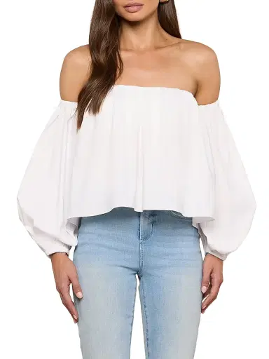 L'Agence Women's Sarai Cotton-Blend Off-The-Shoulder Top | Thumbnail 3 L'Agence Women's Sarai Cotton-Blend Off-The-Shoulder Top | Thumbnail 3