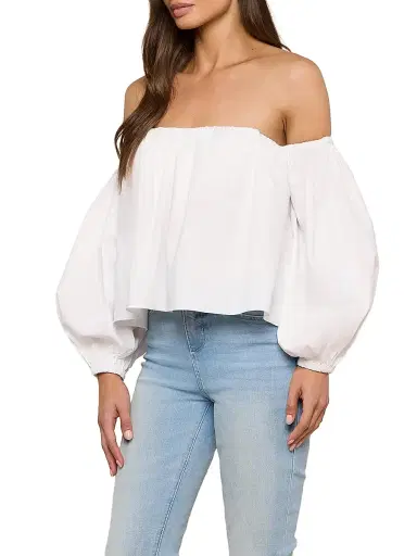 L'Agence Women's Sarai Cotton-Blend Off-The-Shoulder Top | Thumbnail 4 L'Agence Women's Sarai Cotton-Blend Off-The-Shoulder Top | Thumbnail 4