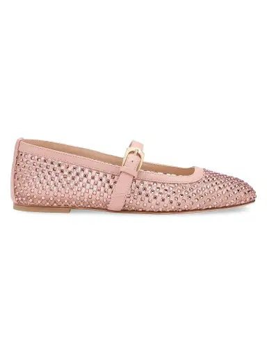 Stuart Weitzman Women's Bareitall Crystal-Embellished Mesh Mary Janes - Blushful - Size 7.5 | Thumbnail 1 Stuart Weitzman Women's Bareitall Crystal-Embellished Mesh Mary Janes - Blushful - Size 7.5 | Thumbnail 1
