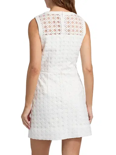 Milly Women's Moira Lattice Lace Minidress - White | Thumbnail 5 Milly Women's Moira Lattice Lace Minidress - White | Thumbnail 5