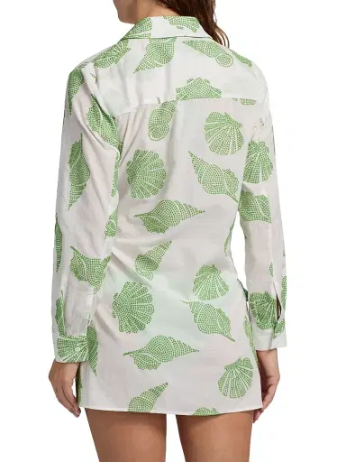 Milly Women's Cleo Embroidered Cotton Cover-Up Minidress - Size Large | Thumbnail 4 Milly Women's Cleo Embroidered Cotton Cover-Up Minidress - Size Large | Thumbnail 4