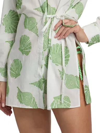 Milly Women's Cleo Embroidered Cotton Cover-Up Minidress - Size Large | Thumbnail 5 Milly Women's Cleo Embroidered Cotton Cover-Up Minidress - Size Large | Thumbnail 5