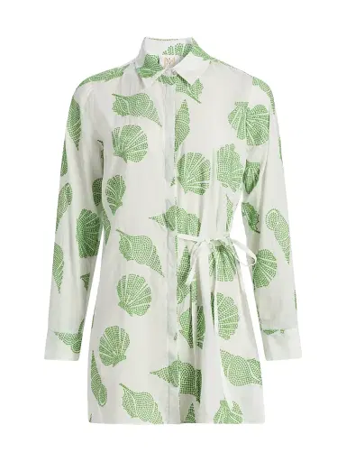 Milly Women's Cleo Embroidered Cotton Cover-Up Minidress - Size Large | Thumbnail 1 Milly Women's Cleo Embroidered Cotton Cover-Up Minidress - Size Large | Thumbnail 1