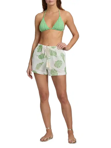 Milly Women's Corrie Embroidered Cotton Cover-Up Shorts - Size Large | Thumbnail 2 Milly Women's Corrie Embroidered Cotton Cover-Up Shorts - Size Large | Thumbnail 2