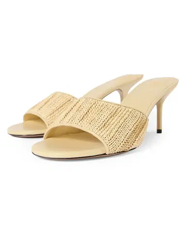 Jacquemus Women's Cubisto 70MM Raffia-Effect Knit Mules - Natural | Thumbnail 2 Jacquemus Women's Cubisto 70MM Raffia-Effect Knit Mules - Natural | Thumbnail 2