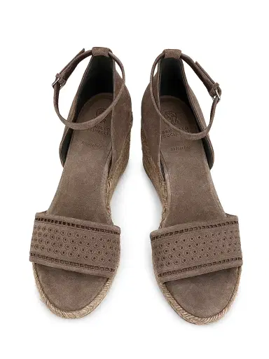 Brunello Cucinelli Women's Suede Espadrille Wedge Sandals | Thumbnail 4 Brunello Cucinelli Women's Suede Espadrille Wedge Sandals | Thumbnail 4