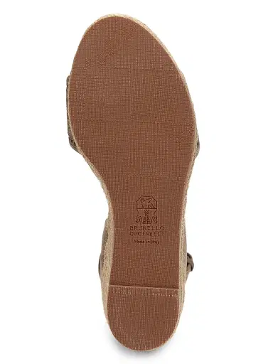 Brunello Cucinelli Women's Suede Espadrille Wedge Sandals | Thumbnail 7 Brunello Cucinelli Women's Suede Espadrille Wedge Sandals | Thumbnail 7