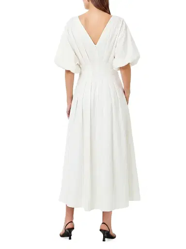 NICHOLAS Women's Vicky Pleated Linen-Blend Midi-Dress - | Thumbnail 4 NICHOLAS Women's Vicky Pleated Linen-Blend Midi-Dress - | Thumbnail 4
