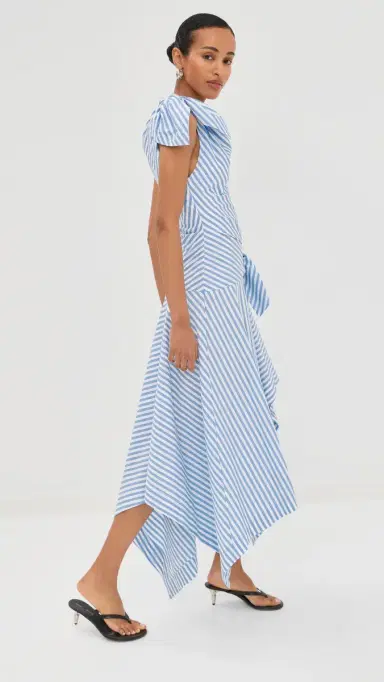 Monse Bow Drape Cascade Dress Sky Blue | Thumbnail 4 Monse Bow Drape Cascade Dress Sky Blue | Thumbnail 4