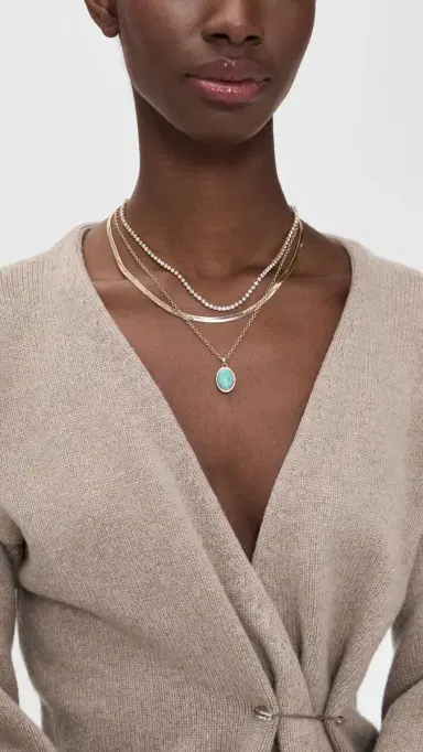 Ettika Crystal Halo Layered Necklace Turquoise One Size | Thumbnail 3 Ettika Crystal Halo Layered Necklace Turquoise One Size | Thumbnail 3