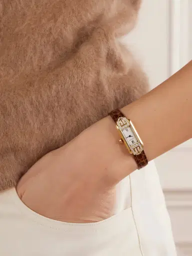 Stephanie Windsor + Cartier Tank 2000s Allongeé 34mm 18-karat Gold, Diamond And Leather Watch, Ref. No. 1361 | Thumbnail 2 Stephanie Windsor + Cartier Tank 2000s Allongeé 34mm 18-karat Gold, Diamond And Leather Watch, Ref. No. 1361 | Thumbnail 2