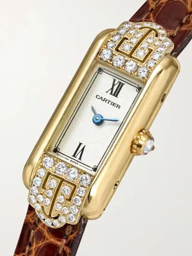 Stephanie Windsor + Cartier Tank 2000s Allongeé 34mm 18-karat Gold, Diamond And Leather Watch, Ref. No. 1361 | Thumbnail 3 Stephanie Windsor + Cartier Tank 2000s Allongeé 34mm 18-karat Gold, Diamond And Leather Watch, Ref. No. 1361 | Thumbnail 3