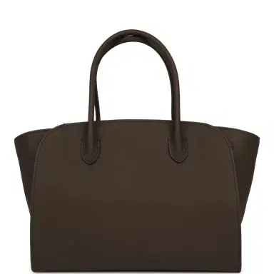 The Row The Row Marlo 12 Tote Bag Deep Brown Calfskin Silver Hardware | Thumbnail 1 The Row The Row Marlo 12 Tote Bag Deep Brown Calfskin Silver Hardware | Thumbnail 1