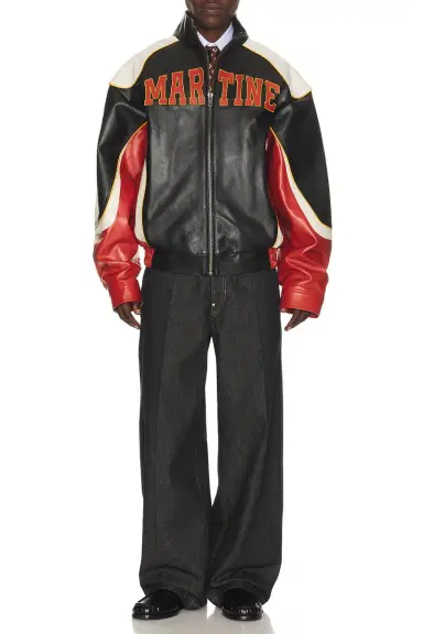 Martine Rose Superbowl Leather Jacket | Thumbnail 4 Martine Rose Superbowl Leather Jacket | Thumbnail 4