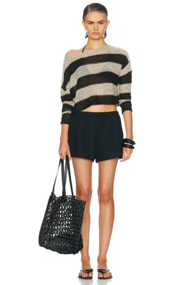 Enza Costa Stripe Linen Bateau Sweater | Thumbnail 4 Enza Costa Stripe Linen Bateau Sweater | Thumbnail 4
