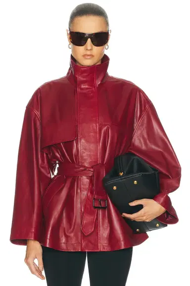 Frame x Alexandra Leclerc The Alexandra Leather Trench | Thumbnail 1 Frame x Alexandra Leclerc The Alexandra Leather Trench | Thumbnail 1